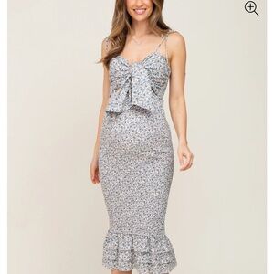 Pinkblush Blue Floral Midi Dress